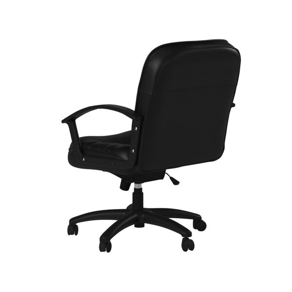 Black Mid Back Leather Plus Executive Chair, image 5