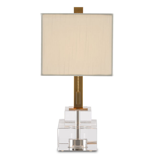 Chiara Clear and Antique Brass Two-Light Table Lamp, image 4