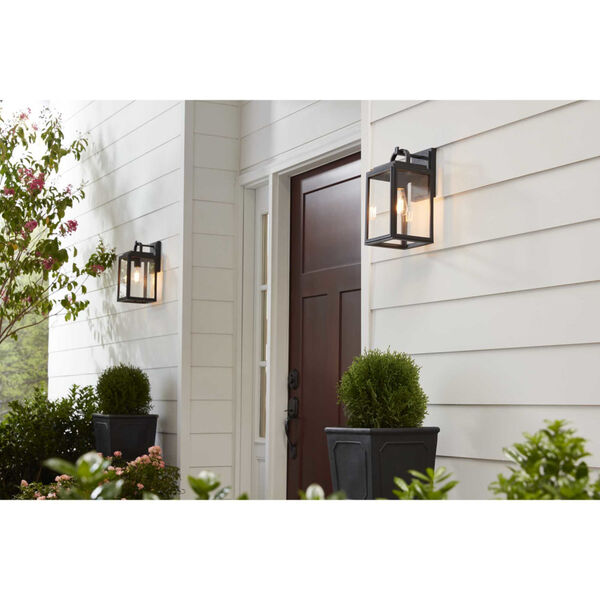 Grandbury Textured Black Seven-Inch One-Light Outdoor Wall Sconce with Clear Shade, image 3