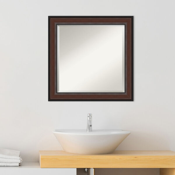 Harvard Walnut 25W X 25H-Inch Bathroom Vanity Wall Mirror, image 3