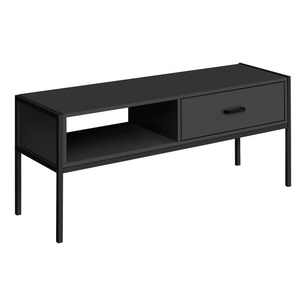Black TV Stand with Drawer, image 1