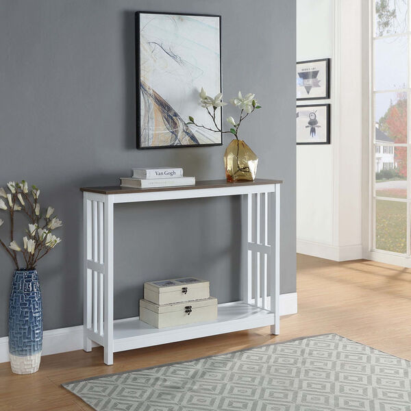 Mission Driftwood White Accent Console Table, image 1