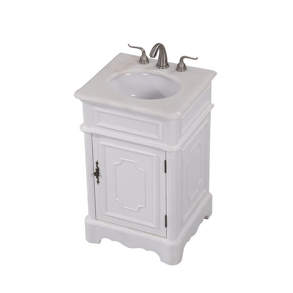Retro Antique Frosted White Vanity Washstand, image 1