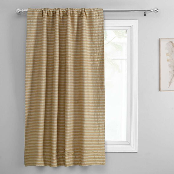 Beige And Gold Hand Weaved Cotton Tie Up Window Shade Single Panel, image 5