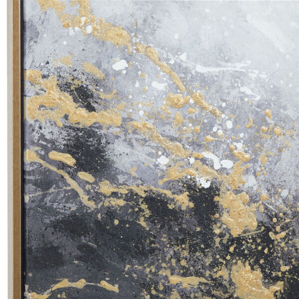 Black and Gold Abstract Canvas Wall Art, 40-Inch x 30-Inch, image 6