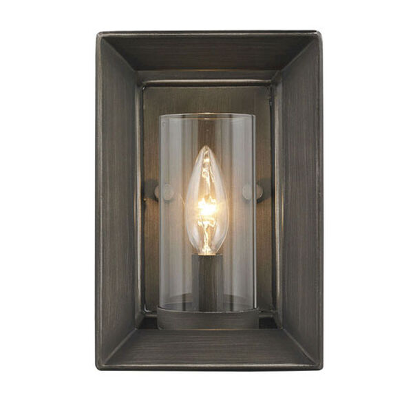 Smyth Gunmetal Bronze One-Light Wall Sconce with Clear Glass, image 2