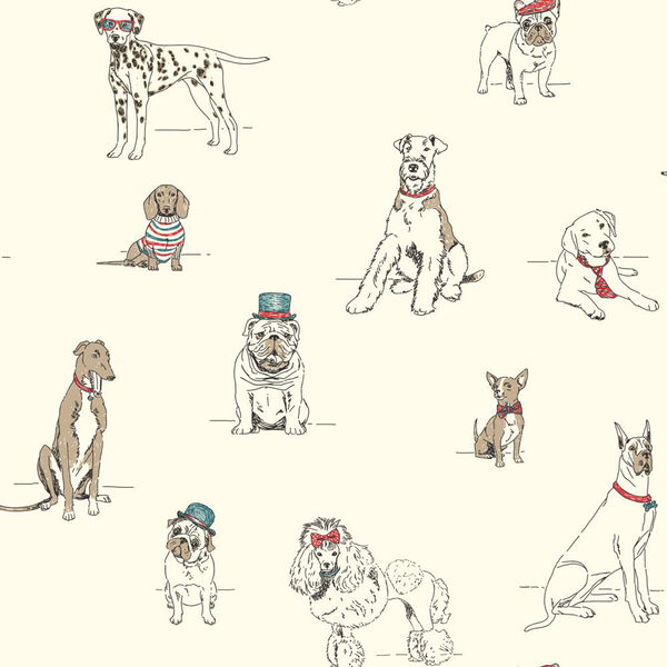 Ashford Toiles Dogs Life Removable Wallpaper- Sample Swatch Only, image 1