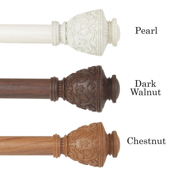 Veda Pearl White 28-48 Inch Faux Wood Curtain Rod, image 3