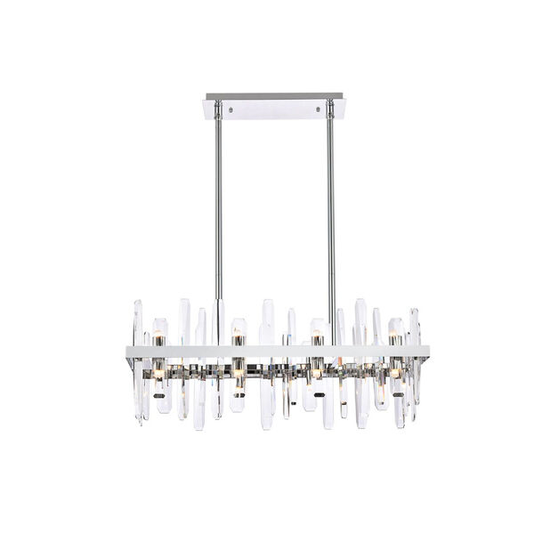 Serena Chrome and Clear 30-Inch Rectangle Chandelier, image 1