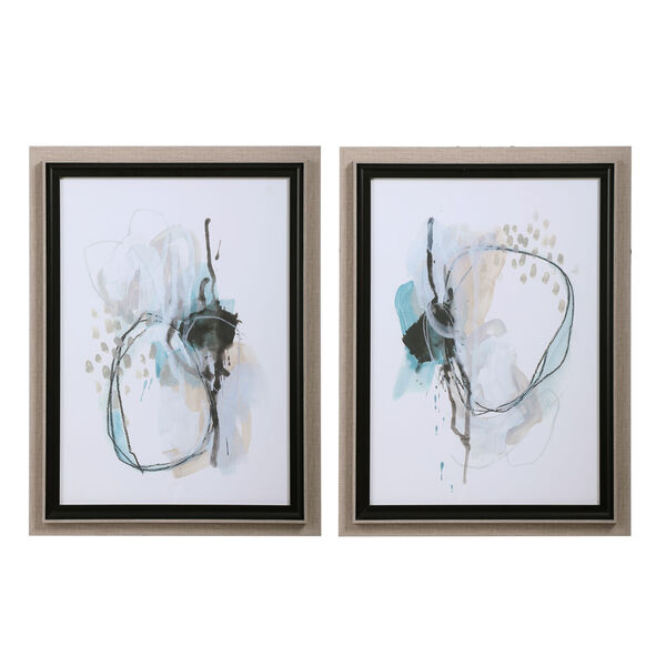 Force Reaction Gray and Blue Abstract Prints, Set of 2, image 2