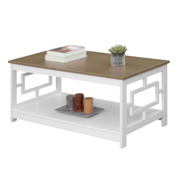 Town Square Driftwood and White Coffee Table with Shelf, image 2