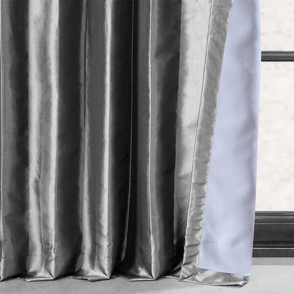 Graphite Blackout Faux Silk Taffeta Single Panel Curtain 50 x 96, image 8