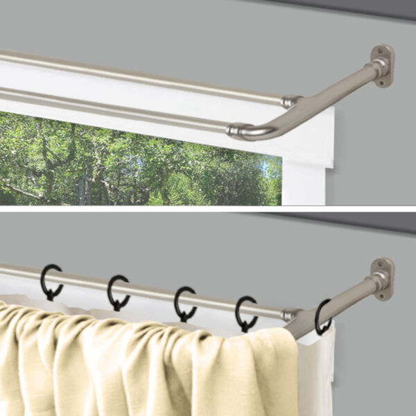 Blackout Satin Nickel 28-48 Inch Double Curtain Rod, image 2