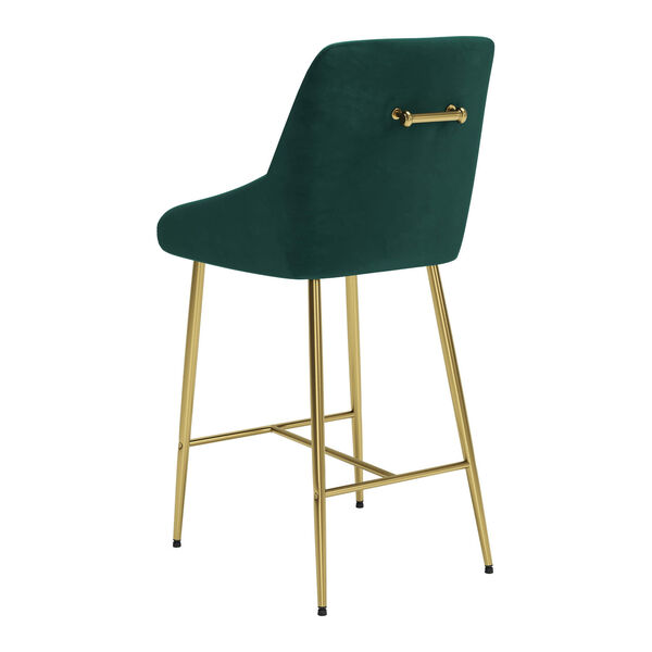 Madelaine Green and Gold Counter Height Bar Stool, image 6