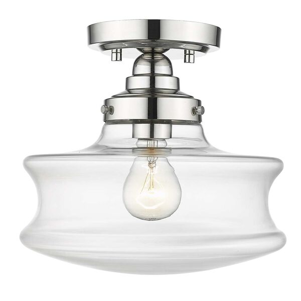 Keal One-Light Convertible Semi-Flush Mount with Clear Glass, image 1