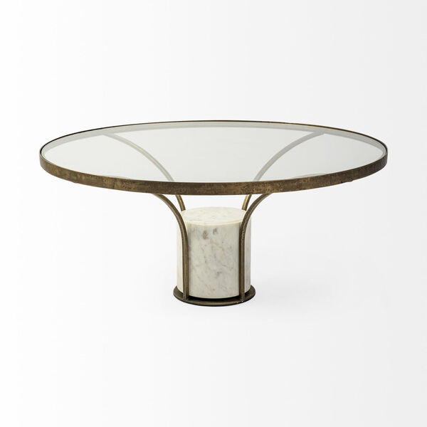 Jacinta I Espresso Round Glass Top End Table, image 2