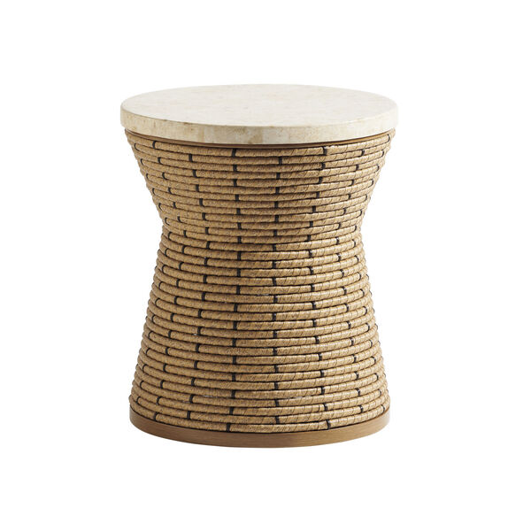 Los Altos Valley View Brown and Ivory Round Side Table, image 1