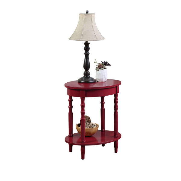 Classic Accents Cranberry Red Brandi Oval End Table, image 3