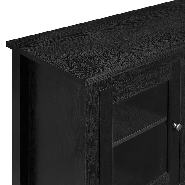 58-inch Black Wood Fireplace TV Stand with Doors, image 2