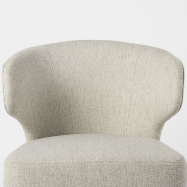 Niles Cream and Dark Brown Wingback Dining Chair, image 6