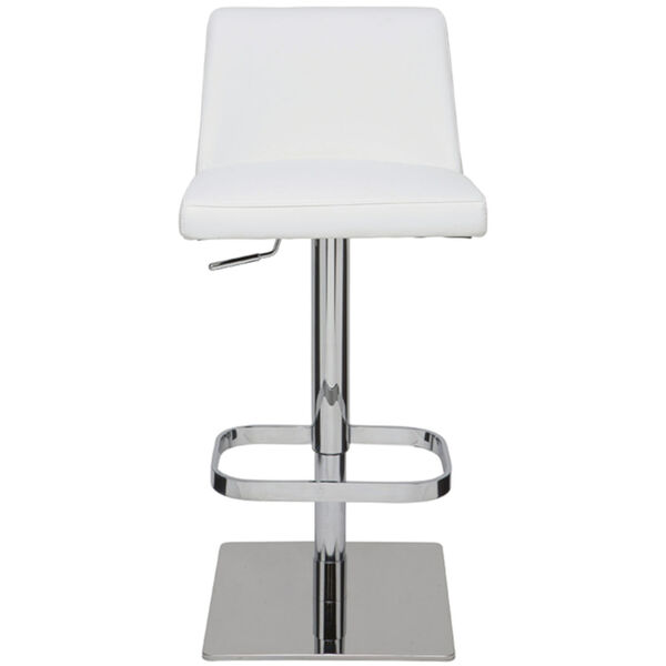 Rome White and Silver Adjustable Stool, image 2