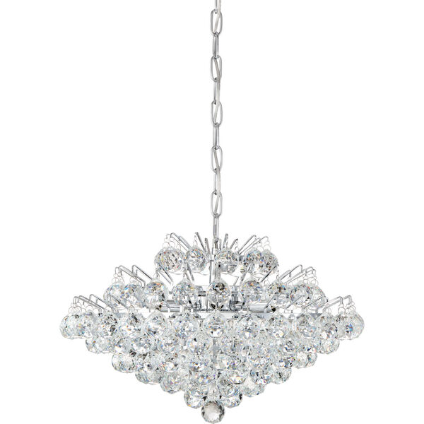 Bordeaux With Clear Crystal Polished Chrome Seven-Light Pendant, image 2