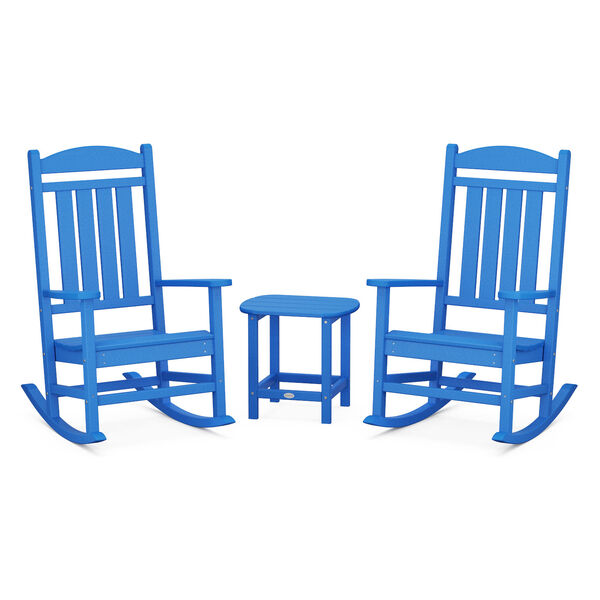 Presidential Pacific Blue Rocker Set with Rectangular Table, 3-Piece, image 1