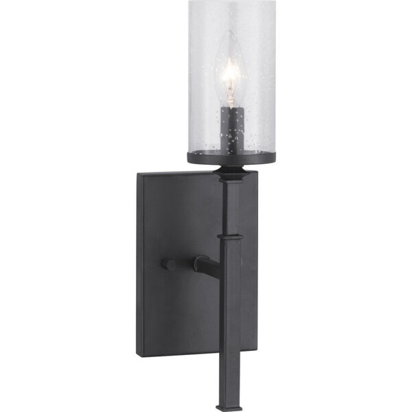 Gresham Graphite One-Light wall sconce With Transparent Seeded Glass, image 1