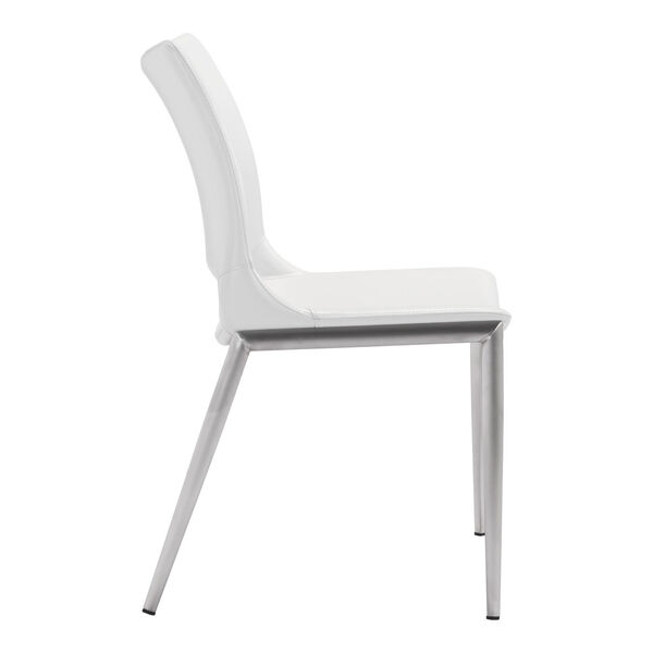 Ace White and Silver Dining Chair, Set of Two, image 3
