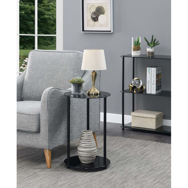 Designs2Go Classic Black Round End Table, image 3