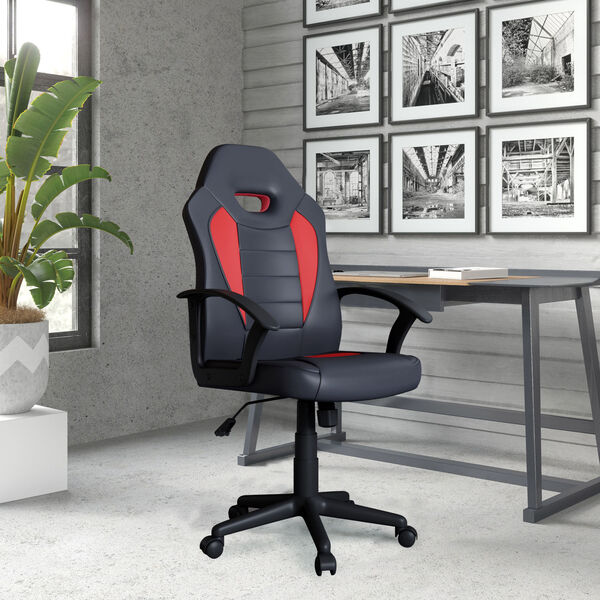 Hendricks Red Gaming Office Chair with Vegan Leather, image 2