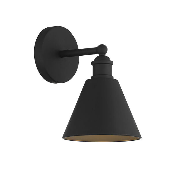 Chelsea Matte Black Seven-Inch One-Light Wall Sconce, image 1
