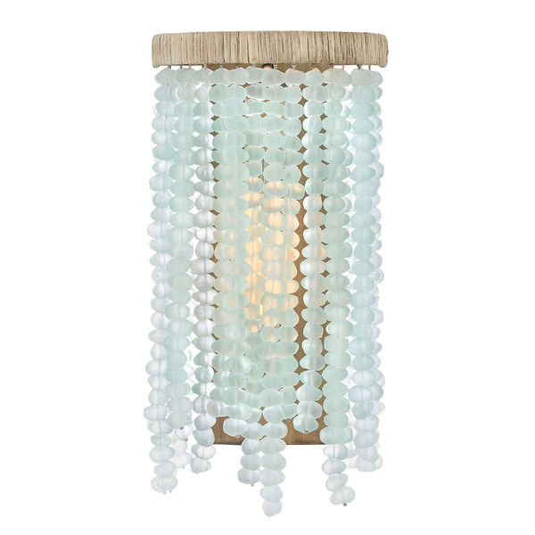 Dune Burnished Gold With Blue Sea Glass One-Light Single Sconce, image 1