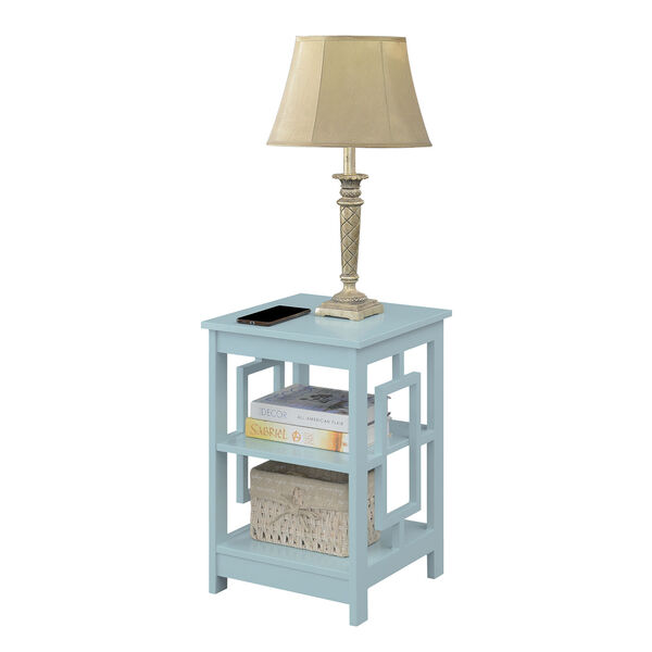 Town Square Sea Foam End Table with Shelves, image 2
