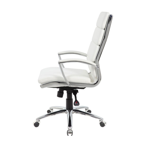 Boss White Executive chair with Metal Chrome, image 3