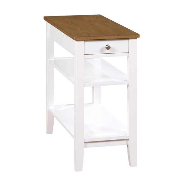 Multicolor American Heritage One Drawer Chairside End Table with Charging Station and Shelves, image 1