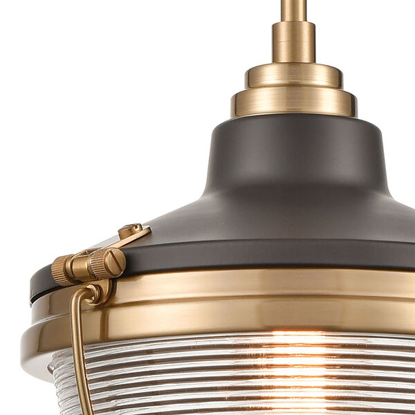 Seaway Passage Oil Rubbed Bronze and Satin Brass One-Light Pendant, image 6