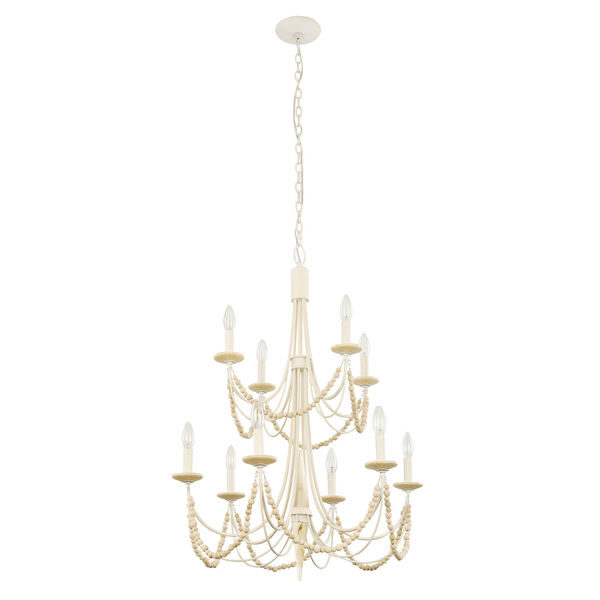 Brentwood Country White 10-Light 2 Tier Chandelier, image 5