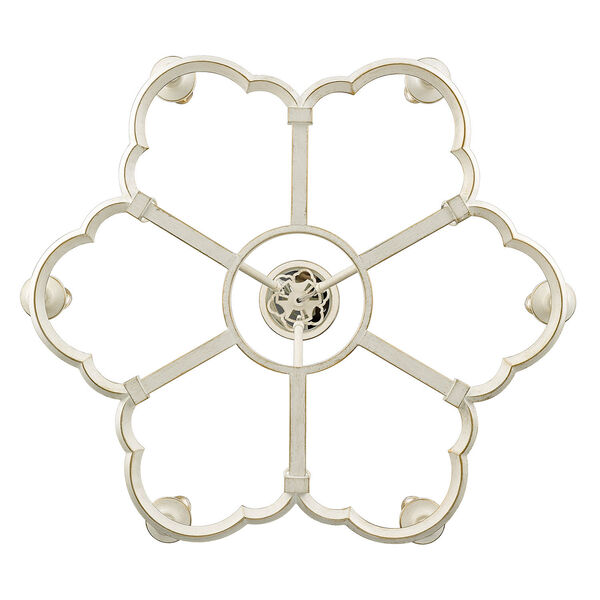 Saxon French White 27-Inch Six-Light Chandelier, image 4