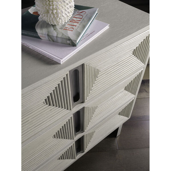 Signature Designs White and Stainless Steel Gradient Hall Chest, image 3