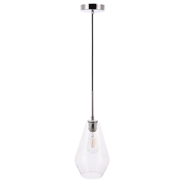 Gene Chrome Seven-Inch One-Light Mini Pendant with Clear Glass, image 5