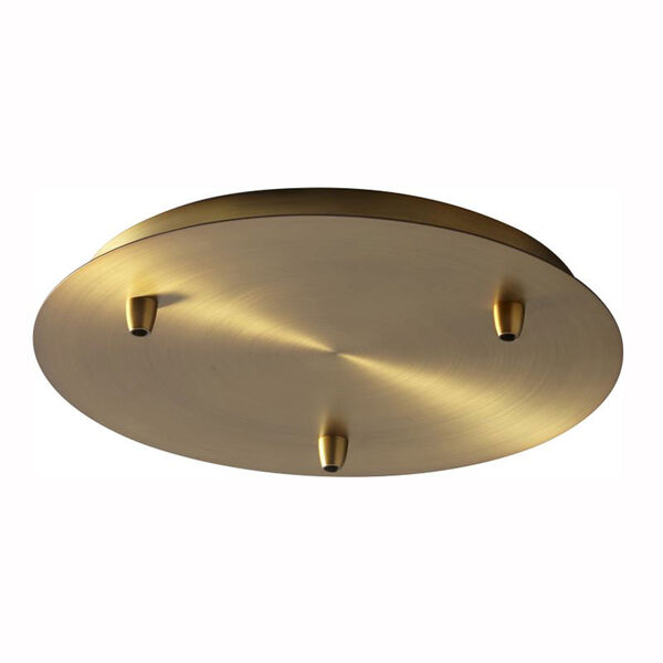 Aged Brass Three-Light Pendant Canopy Kit, image 1