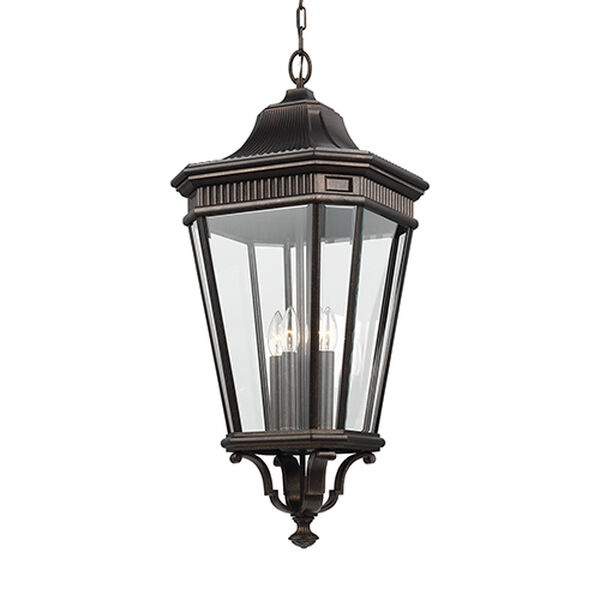 Castle Bronze 31-Inch Four-Light Hanging Lantern with Clear Glass, image 2
