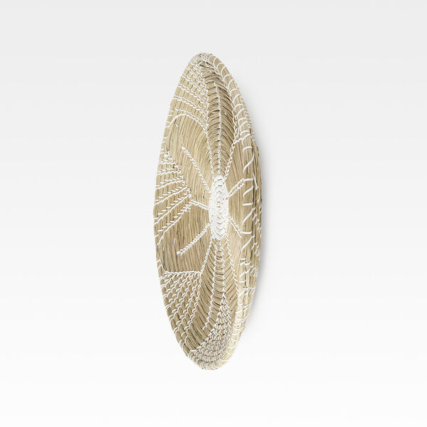Mekhi Light Brown and White Round Wall Hanging Plate, image 3