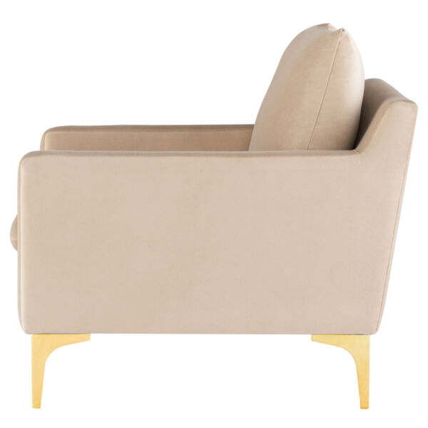 Anders Beige and Gold Occasional Chair, image 3