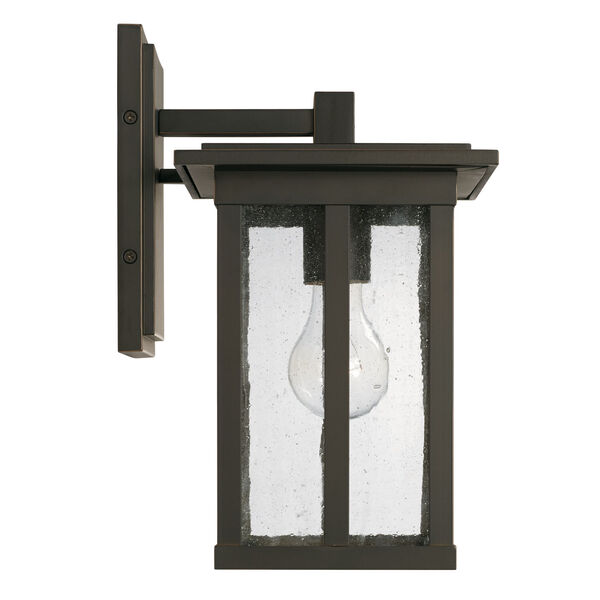 Barrett Oiled Bronze One-Light Outdoor Wall Lantern with Antiqued Glass, image 4