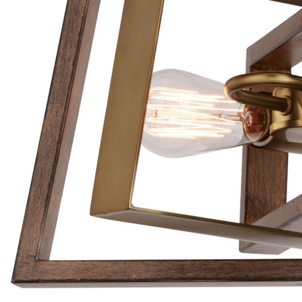 Dunning Natural Brass and Burnished Chestnut Two-Light Semi Flush Mount, image 3