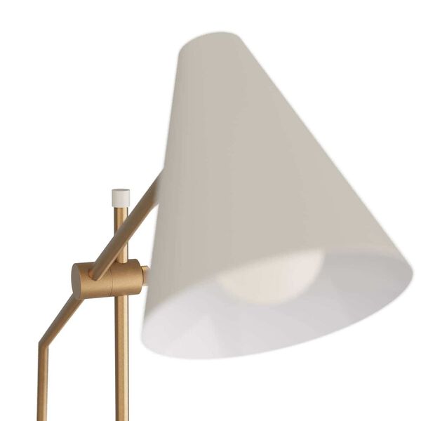 Wayne Antique Brass Cream Steel One-Light  Floor Lamp, image 6