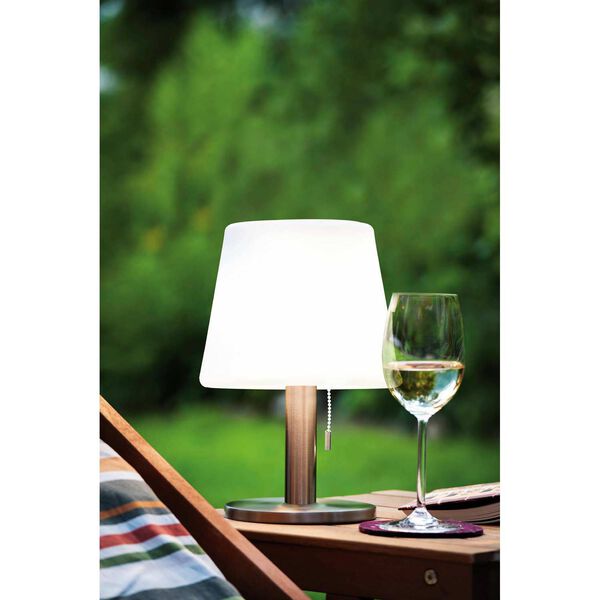 Silver Integrated LED Solar Outdoor Table Lamp, image 2