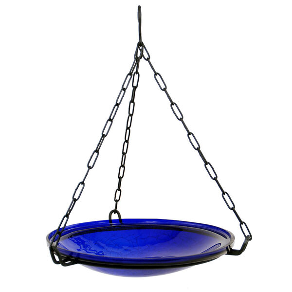 Hanging Cobalt Blue Crackle Bowl Only, image 1